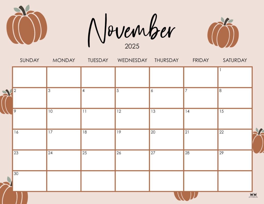 November Calendar Printable Free Pretty