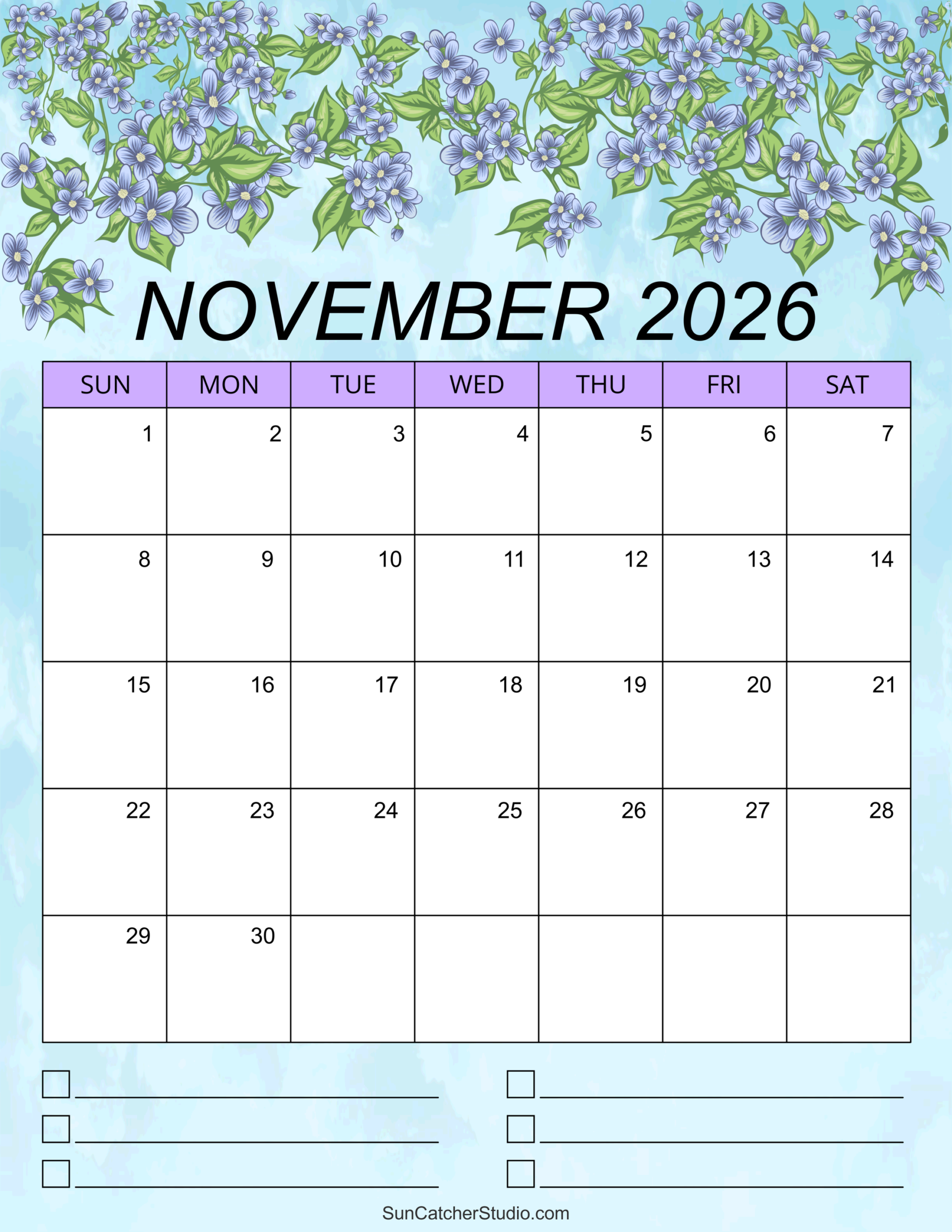November 2026 Calendar Free Printable Free Printables 