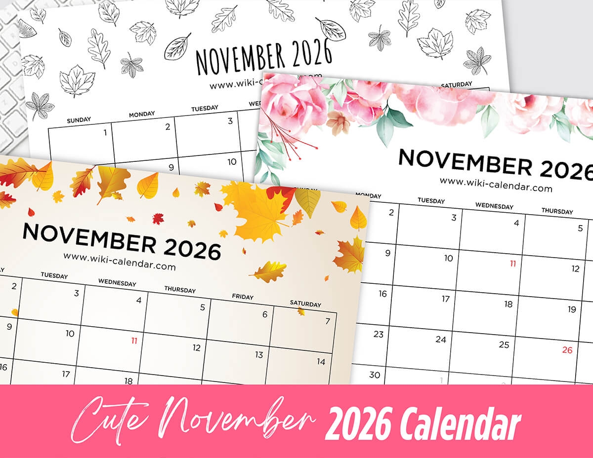 November 2026 Calendar Printable Templates amp More