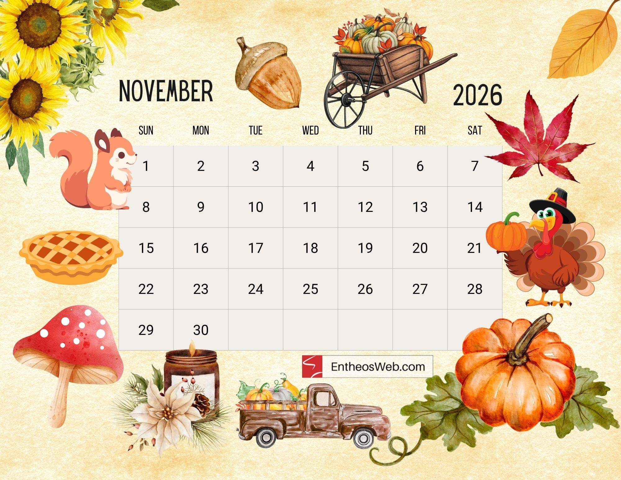 November 2026 Calendar Printables EntheosWeb