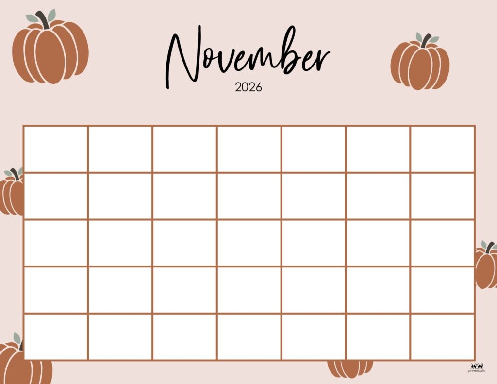November 2026 Calendars 150 FREE Printables Printabulls