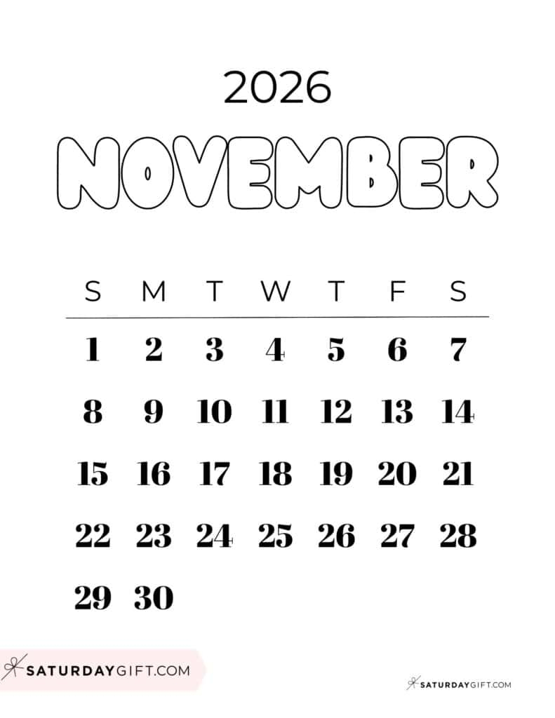 Printable Moon Calendar November 2026
