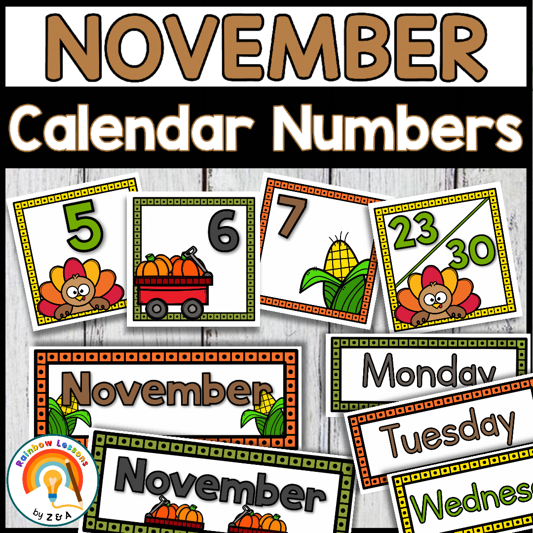 November Calendar Pieces Printable