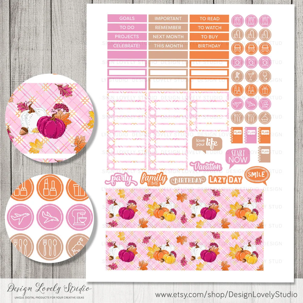 NOVEMBER Sticker Druckbare Happy Planner Sticker Thanksgiving 