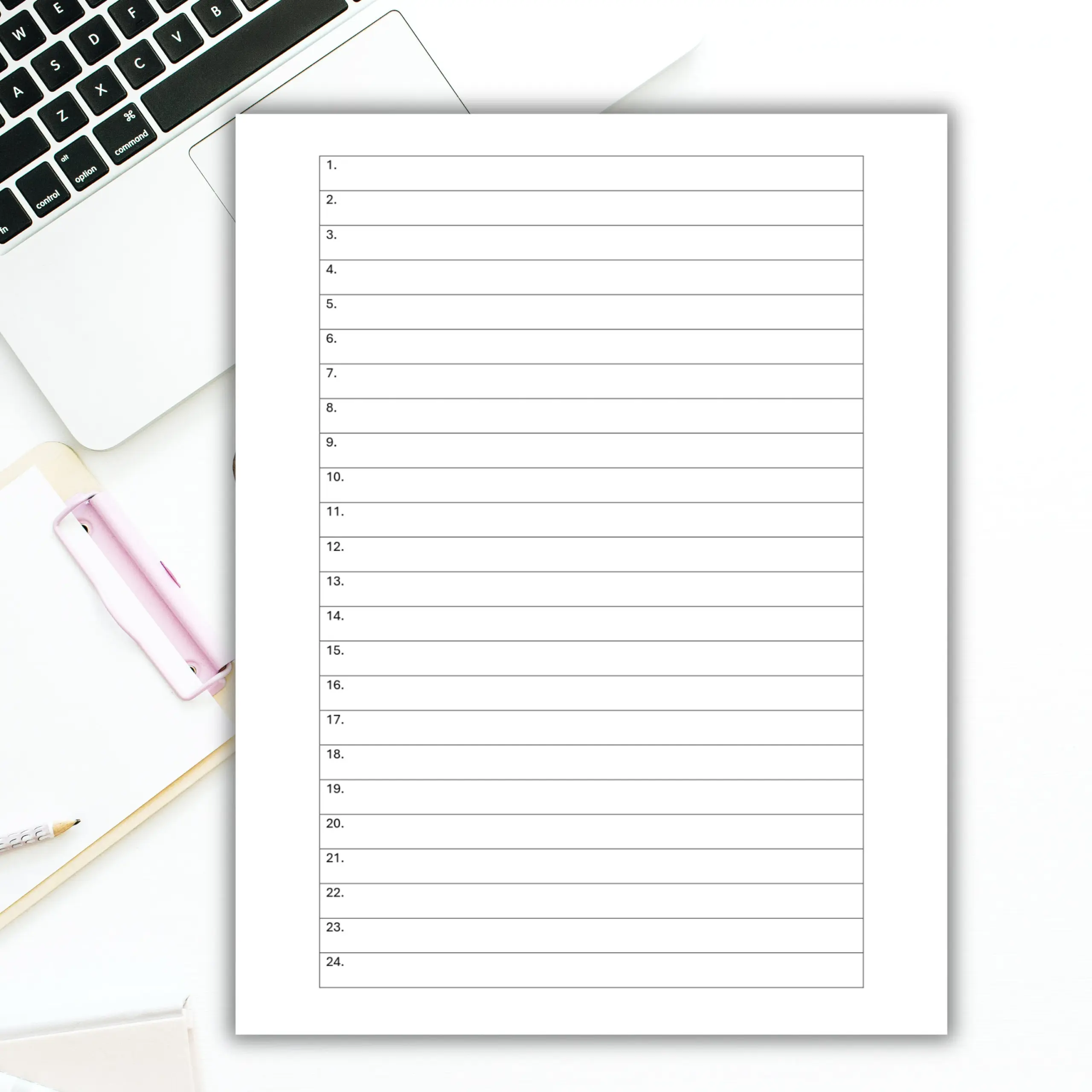 Numbered Lined Paper 1 100 Printable PDF Etsy