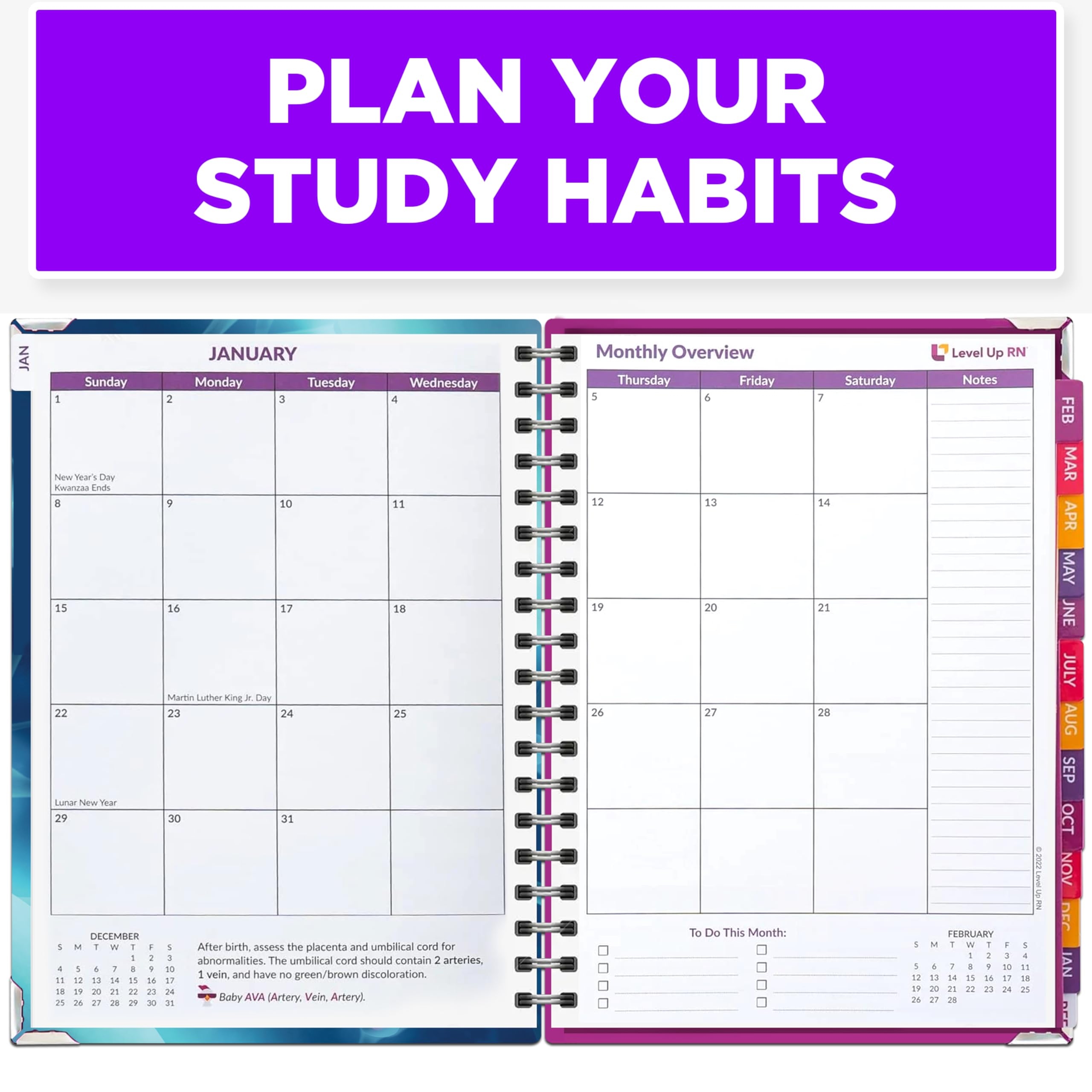 Nursing Planner Gift For Students Spring Autumn Calendar Year 