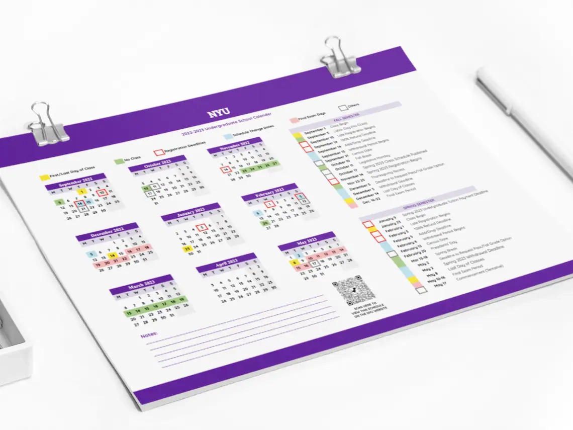 Nyu Academic Calendar Productivity Calendar Template