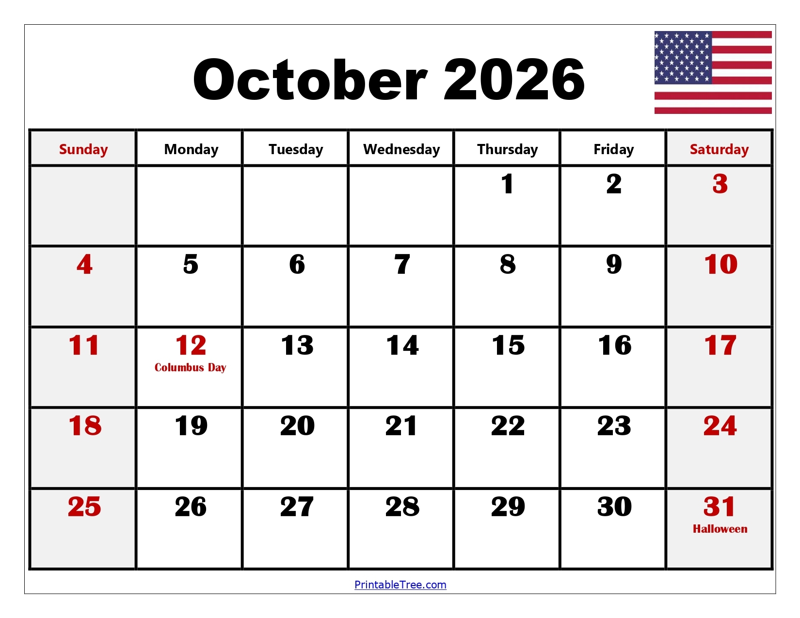 Printable October And November Calendar 2026