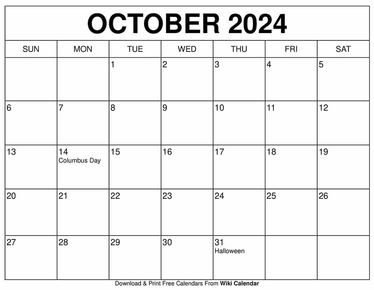 October 2026 Calendar Printable Templates amp More