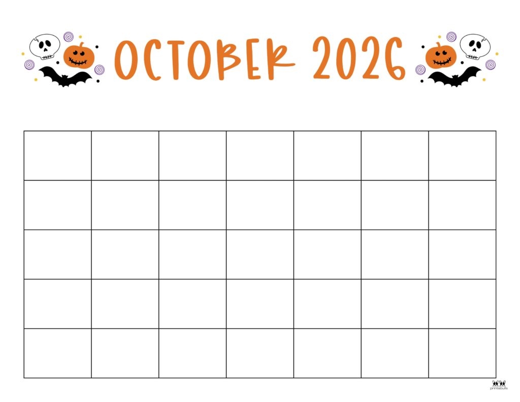 October 2026 Calendars 150 FREE Printables Printabulls