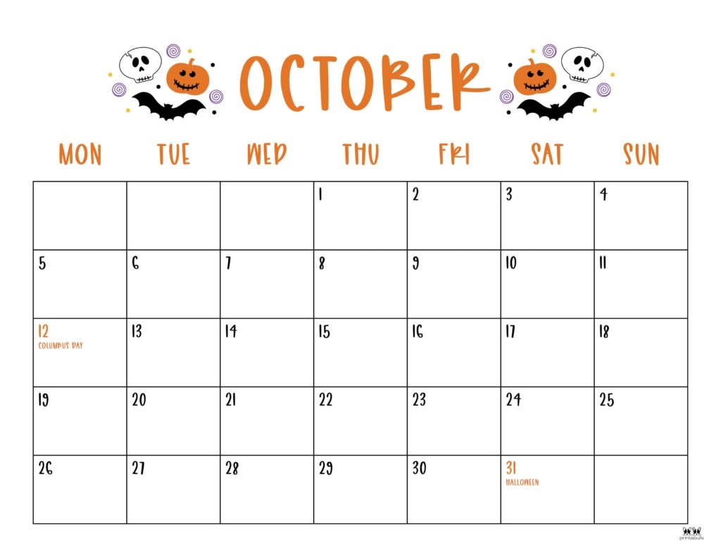 Blank Calendar October 2026 Printable