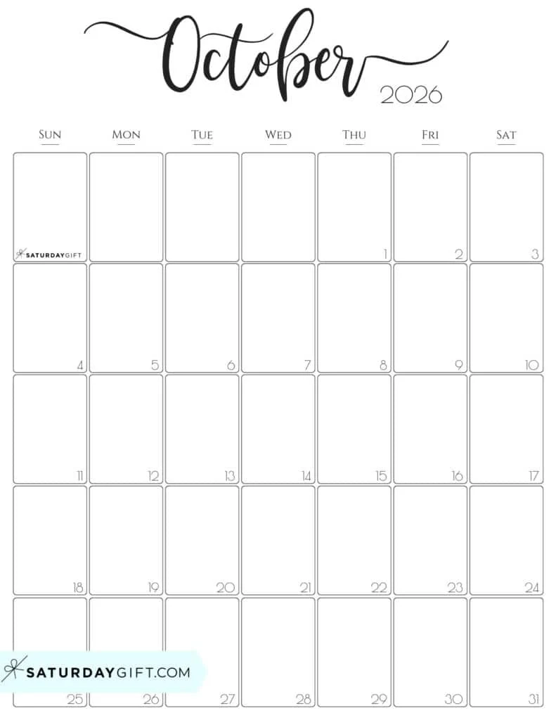 October 2026 Calendar