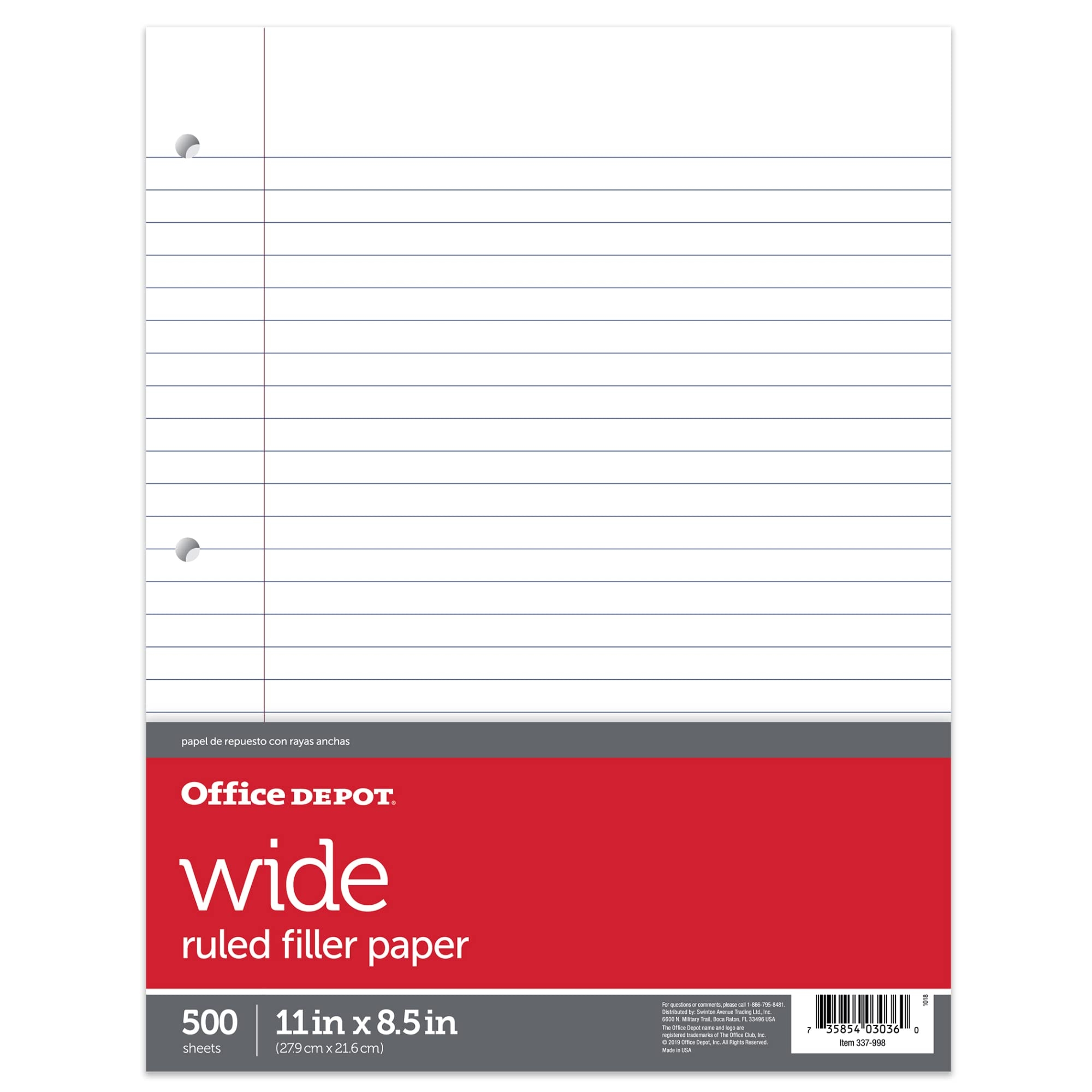 Office Depot Liniert Filler Papier 3 Loch Gelocht 16 lb Breit 