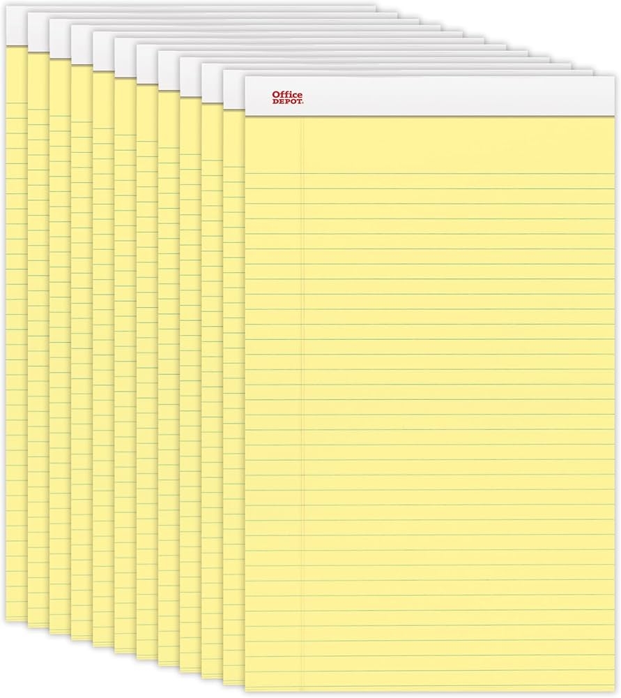 Office Depot Perforated Writing Pads 8 1 2in X 14in Legal 