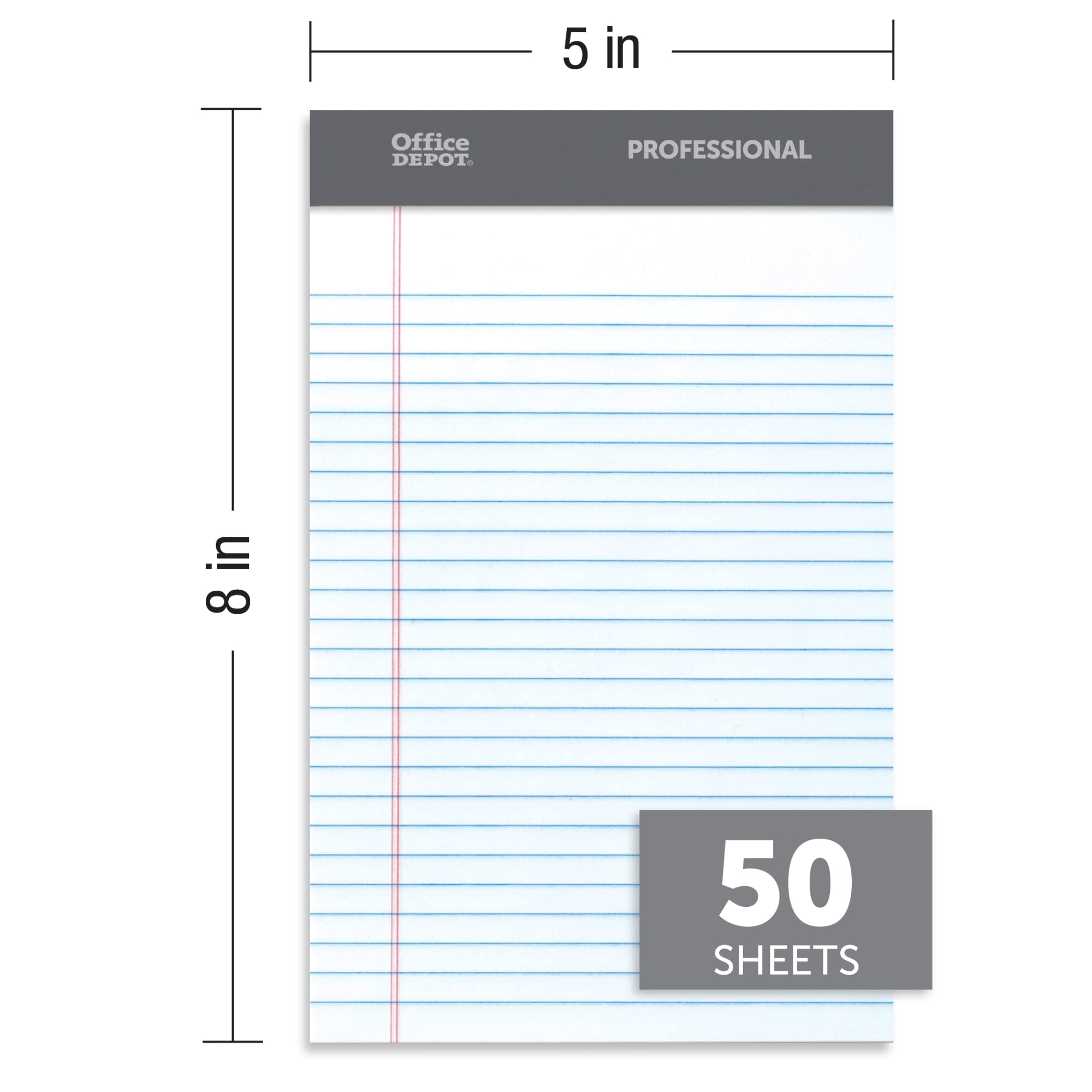 Office Depot R Professional Perforated Pads 5 X 8 Narrow Ruled 
