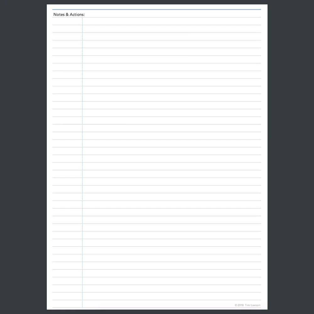 One To One Notes Template For Paperless Use On IPad Or Tablet 