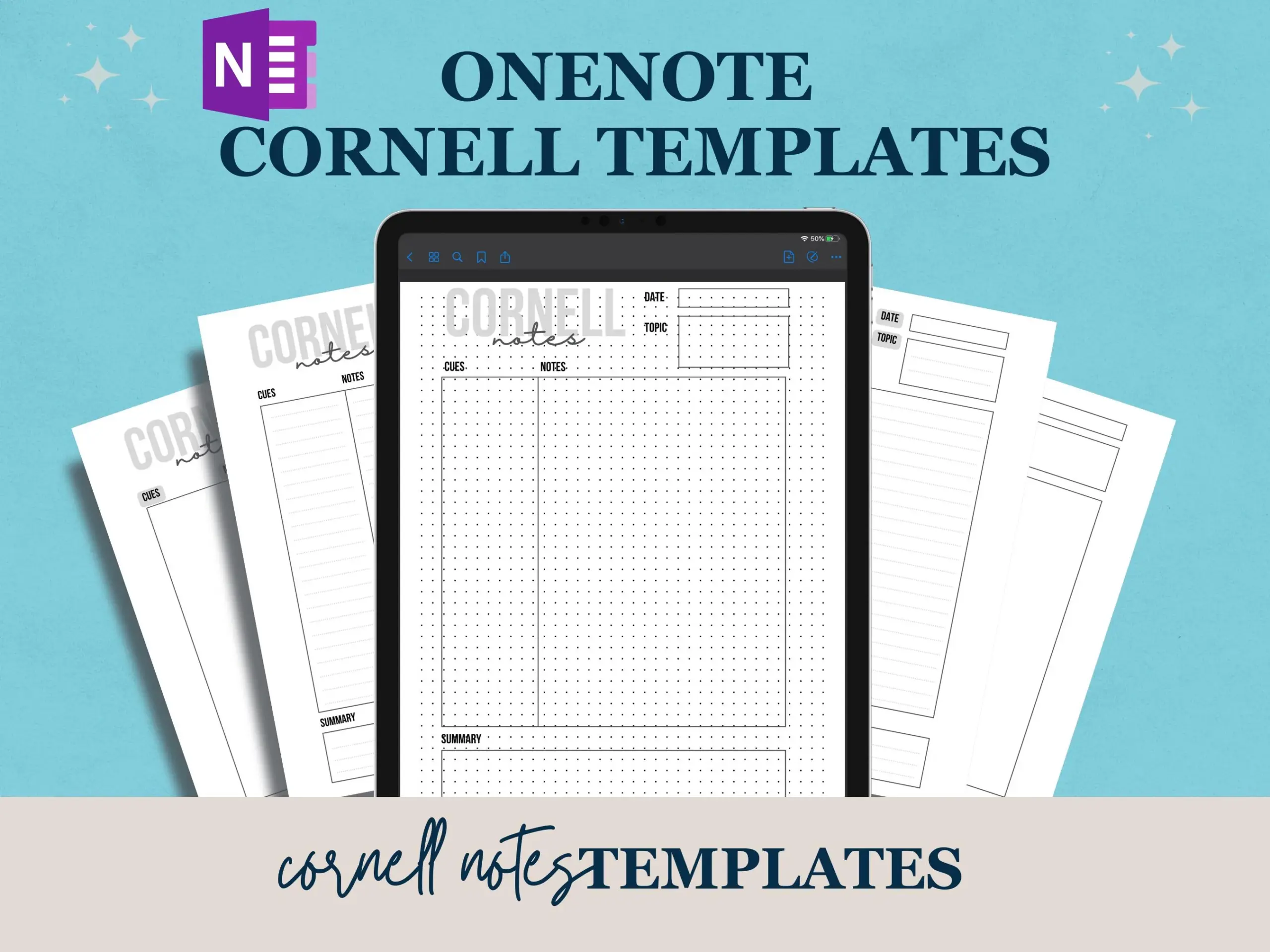 Onenote Cornell Notes Template Dot Grid Onenote Digital Notepad 