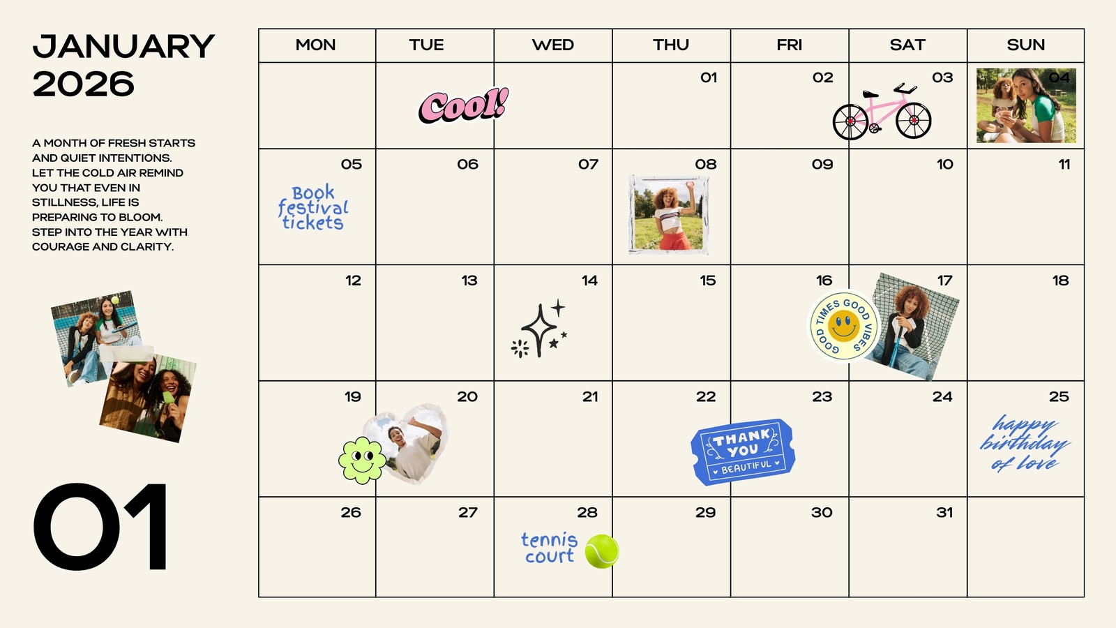 January Calendar For 2026