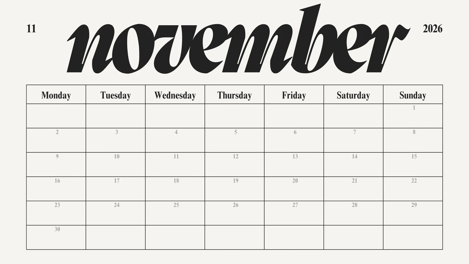 Page 2 Free And Printable November 2025 Calendar Templates Canva