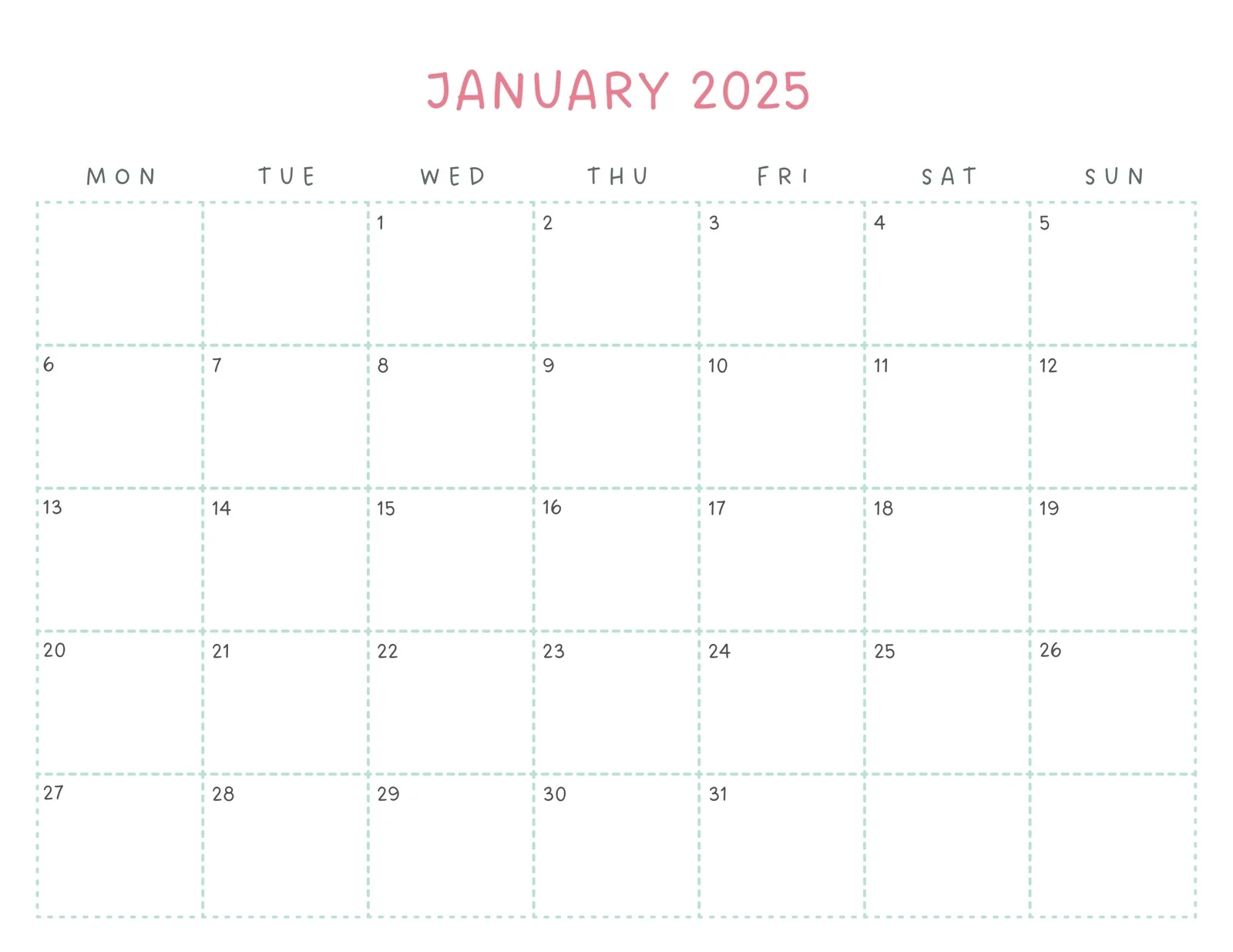 Page 2 Free Printable Customizable Monthly Calendar Templates 