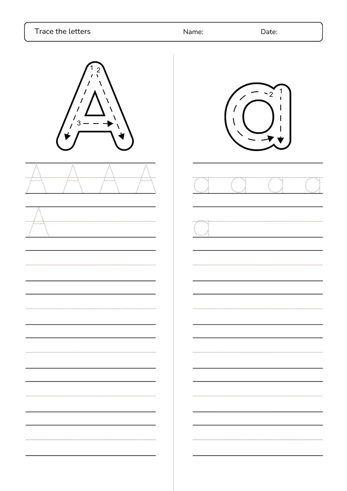Page 3 Free Custom Printable Handwriting Worksheet Templates Canva