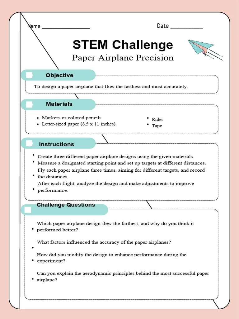 Paper Airplane Design Challenge PDF