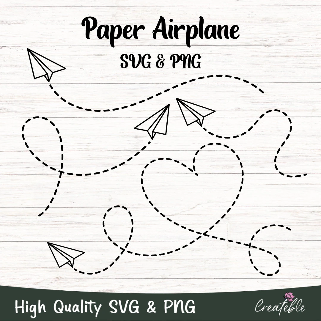 Paper Airplane SVG PNG Airplane Bundle Svg Airplane Path Svg 