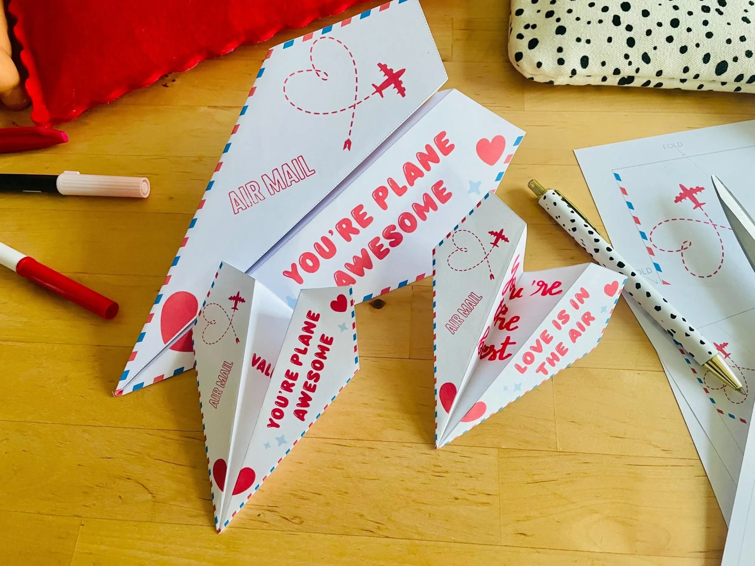 Free Printable Paper Airplane Valentine