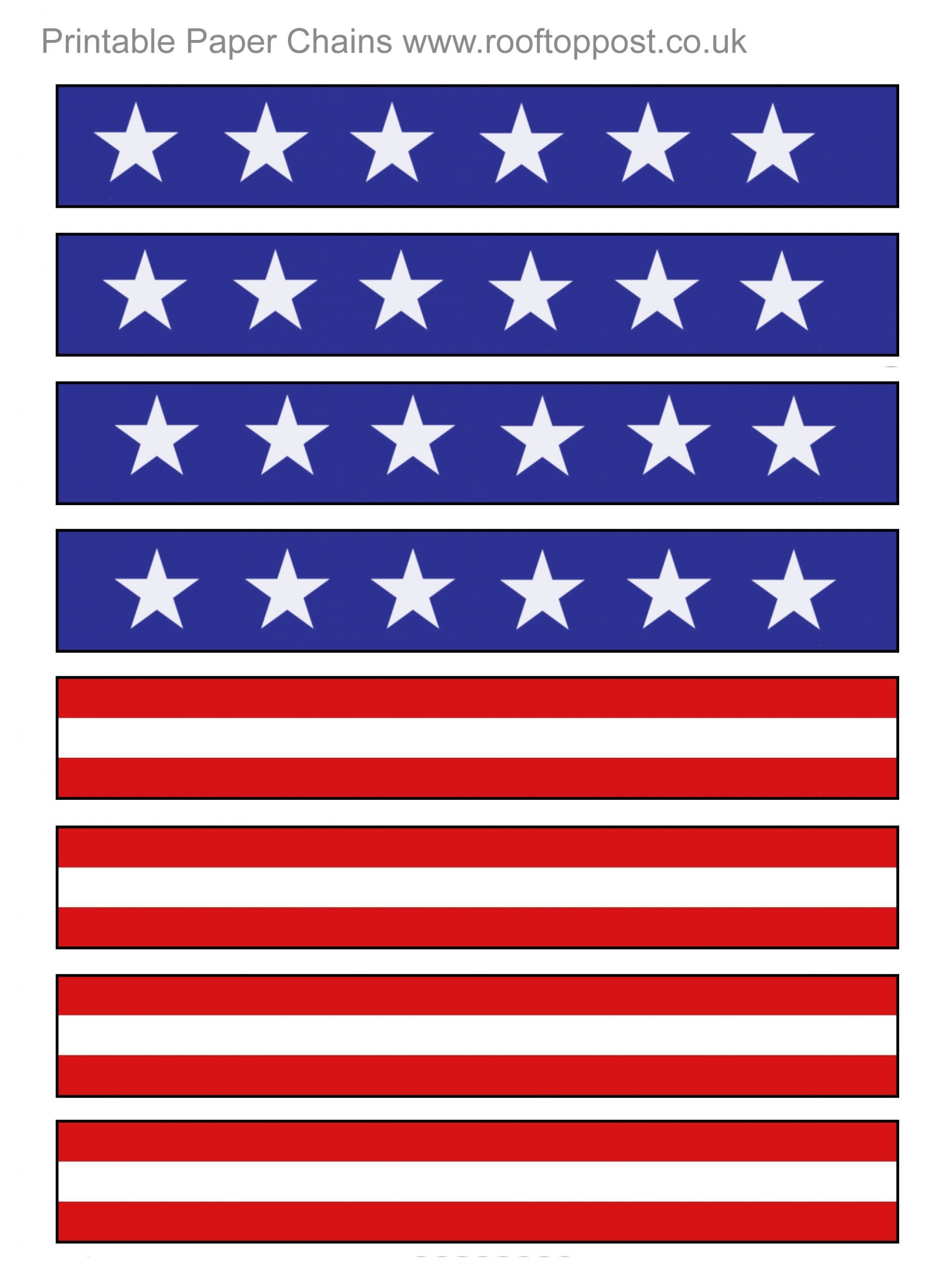 Paper Chains USA Stars And Stripes Rooftop Post Printables