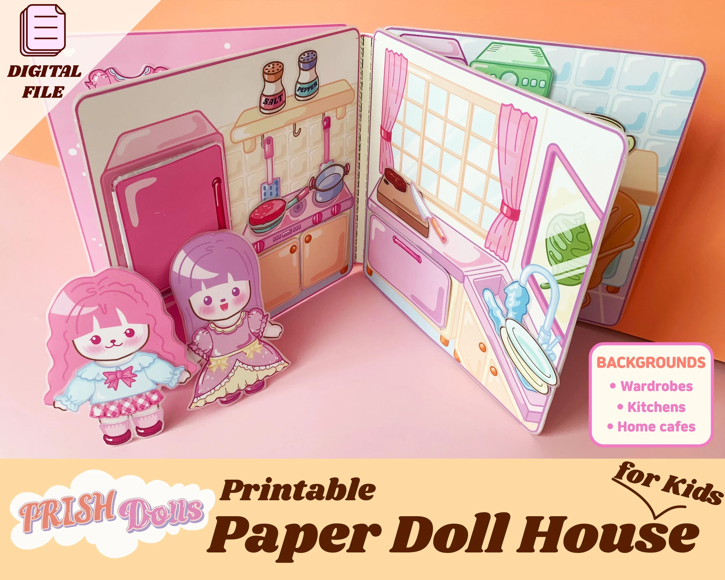 Paper Doll House Printable Paper Doll Busy Book Quiet Book Dress Up Activities For Kids PDF