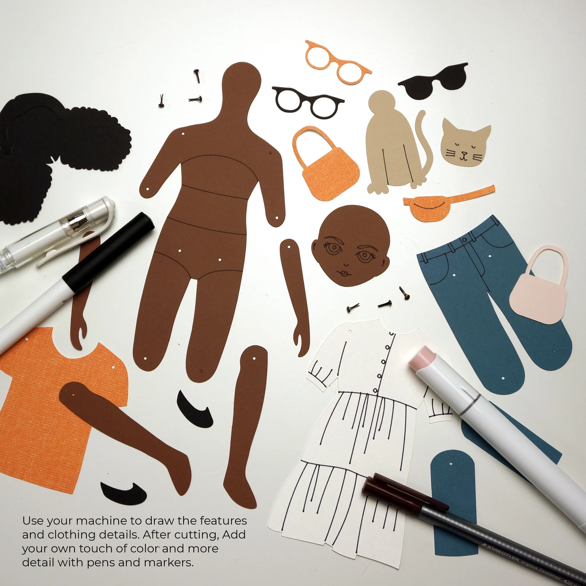 Paper Doll SVG Template For Cricut And Silhouette Cutting Machines 