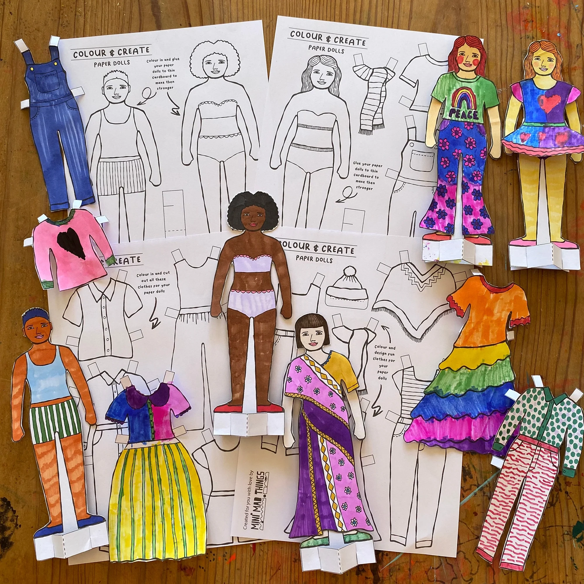 Paper Dolls Printable Activity Sheets Mini Mad Things