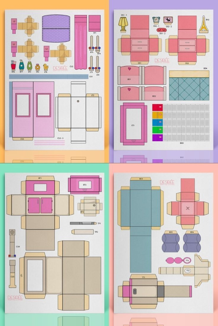 Paper Furniture For Dollhouse DIY Paper Doll House Paper 