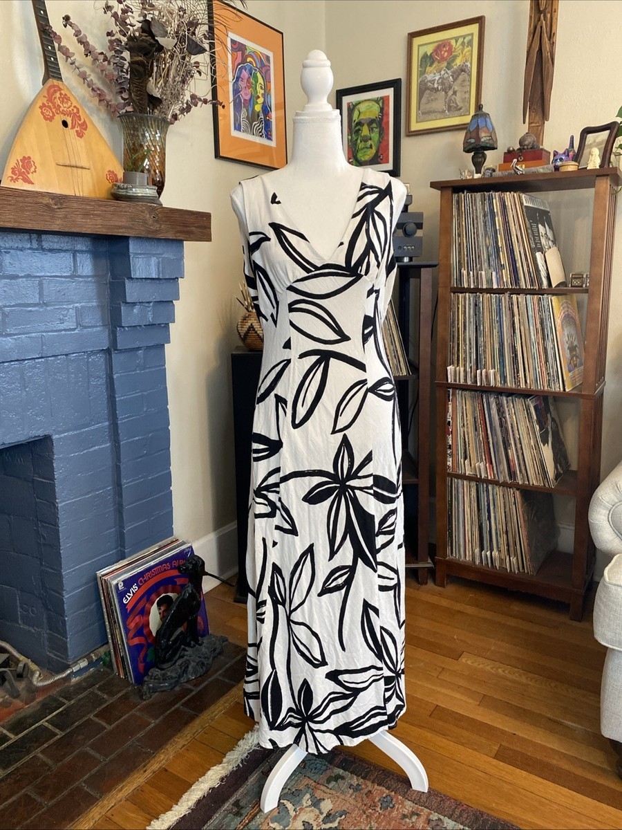 Paper Heart Babydoll Maxi Dress L Linen Blend Y2K Style Slip Boho 