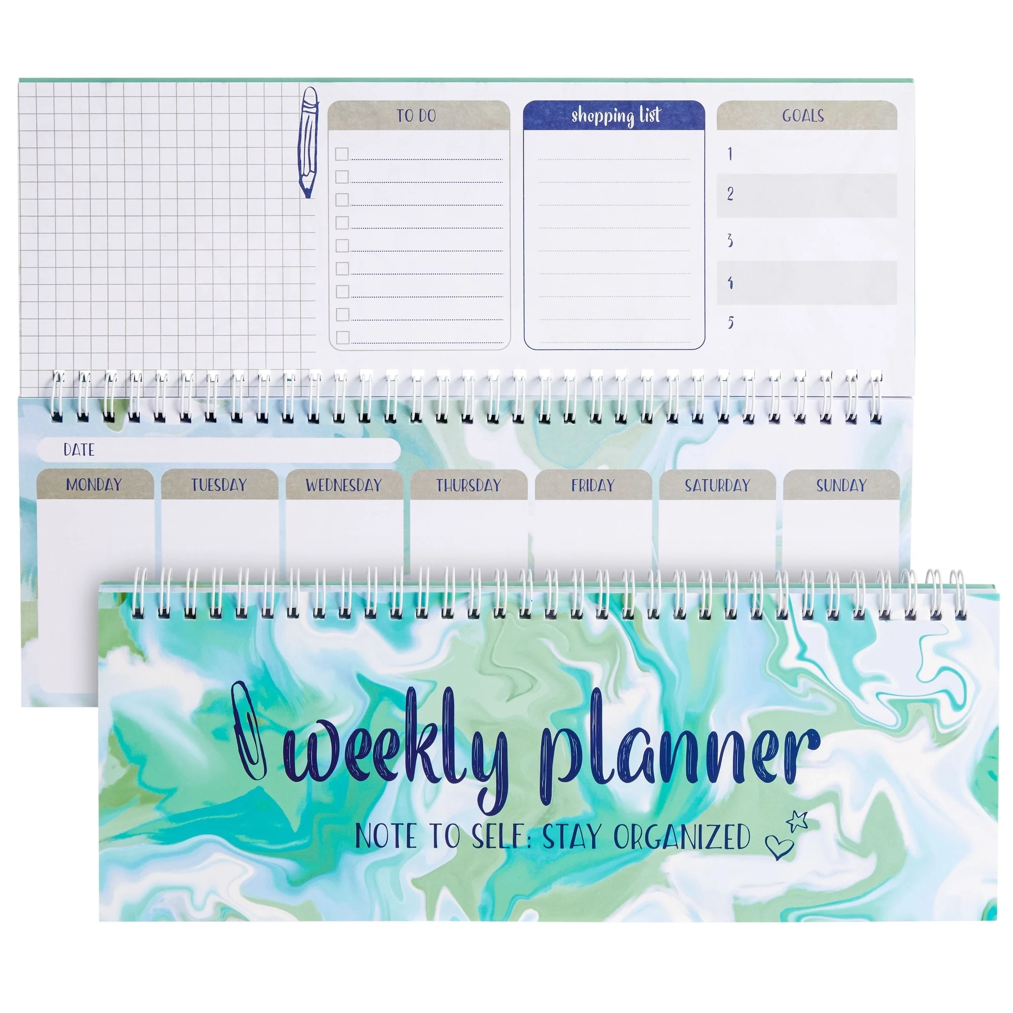 Paper Junkie Undated Weekly Planner 12x4 Inches With Goals 