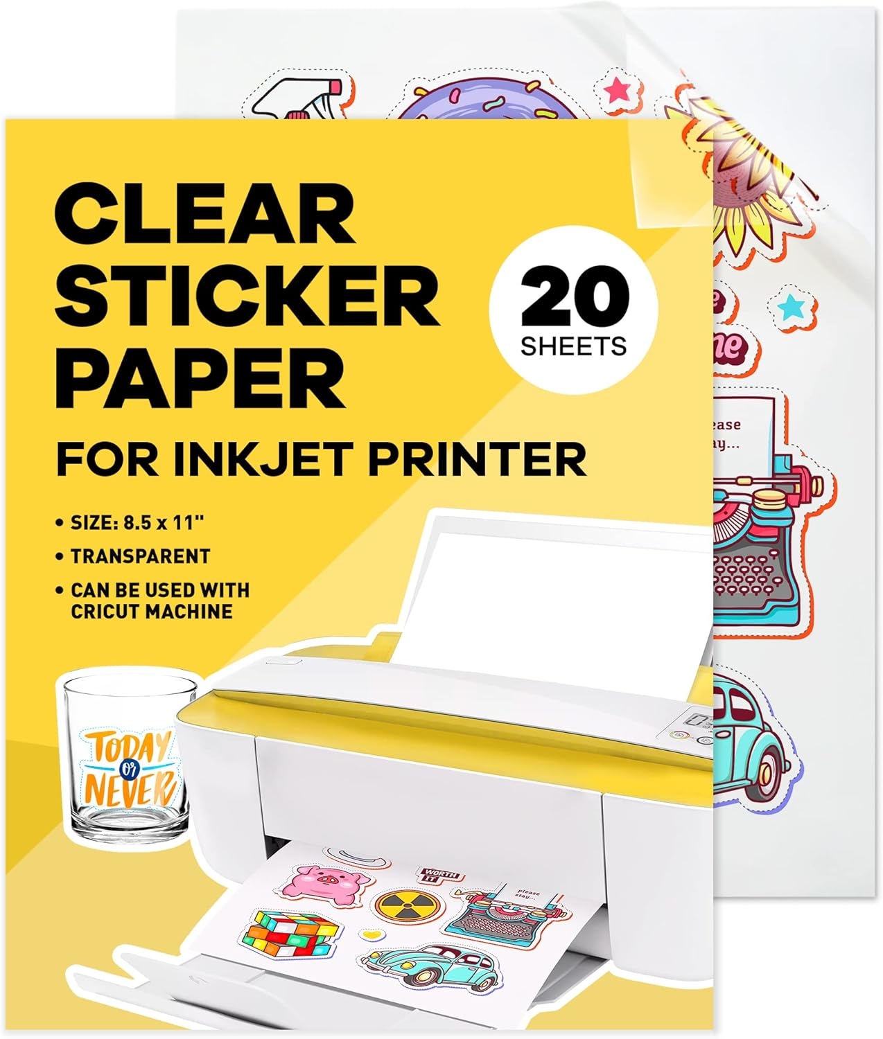 Paper Plan 90 Clear Sticker Paper For Inkjet Printer 20 Sheets 