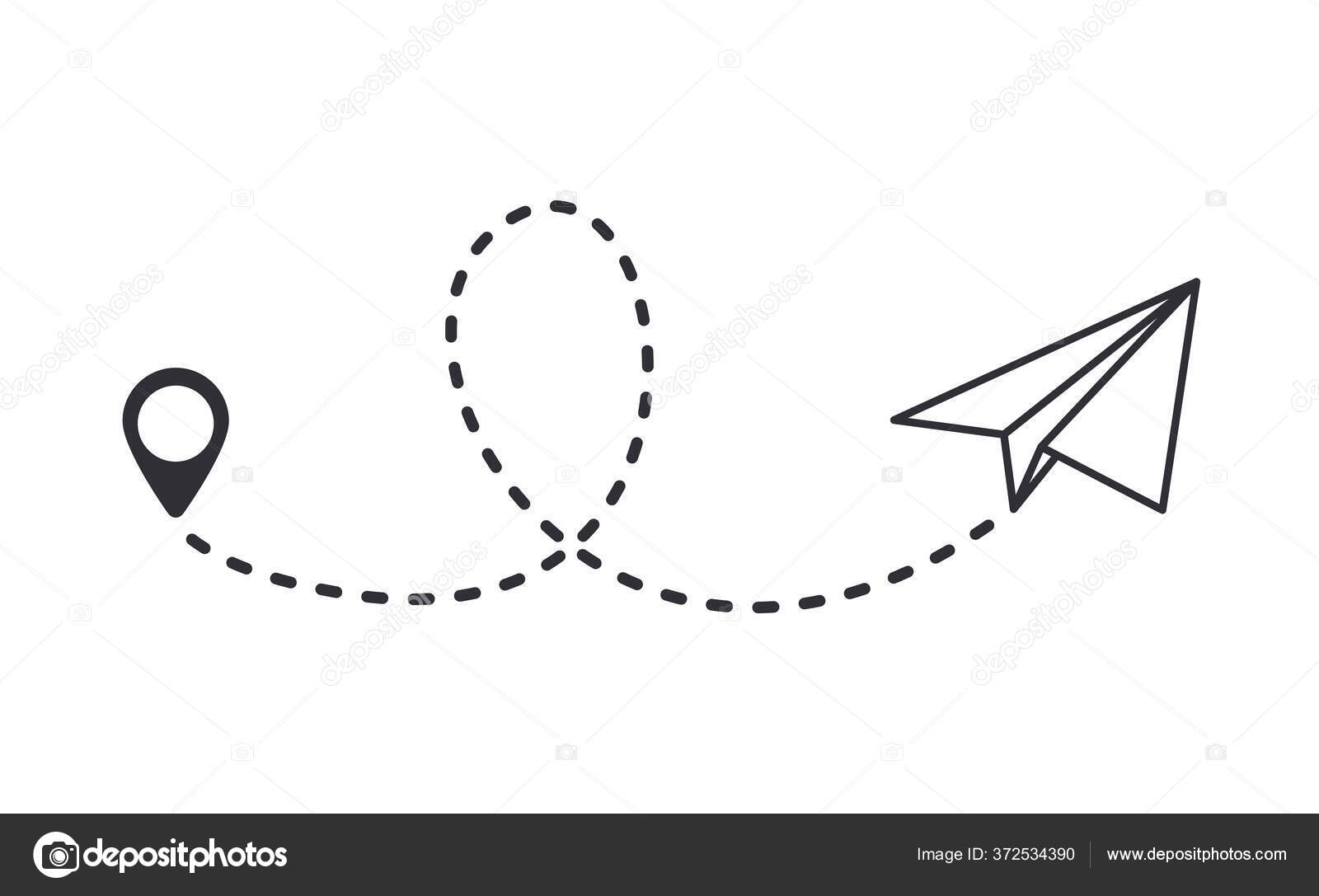 Paper Airplane Dotted Lines