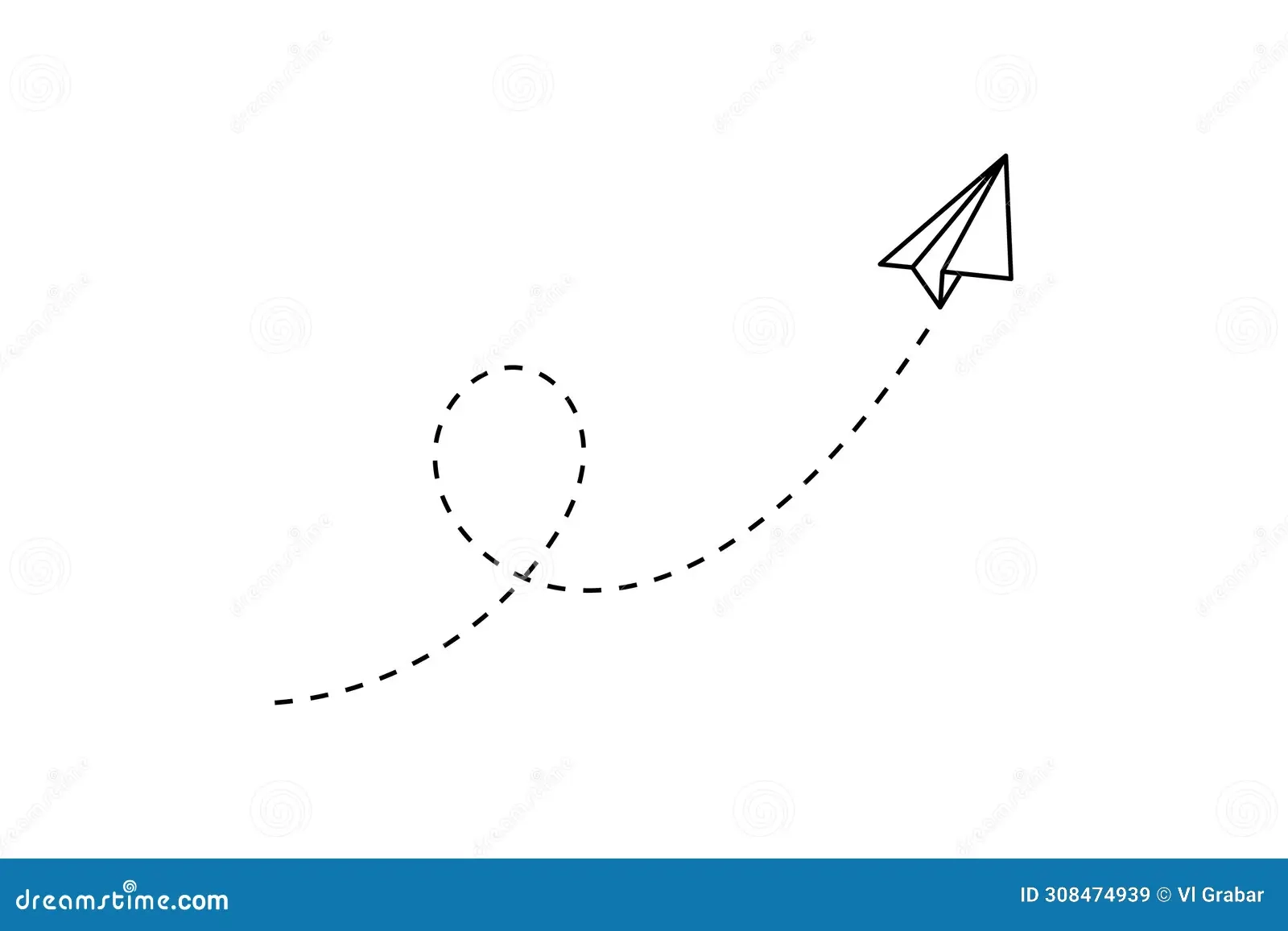 Paper Plane With Dotted Line Paper Airplane Travel Symbol Route 