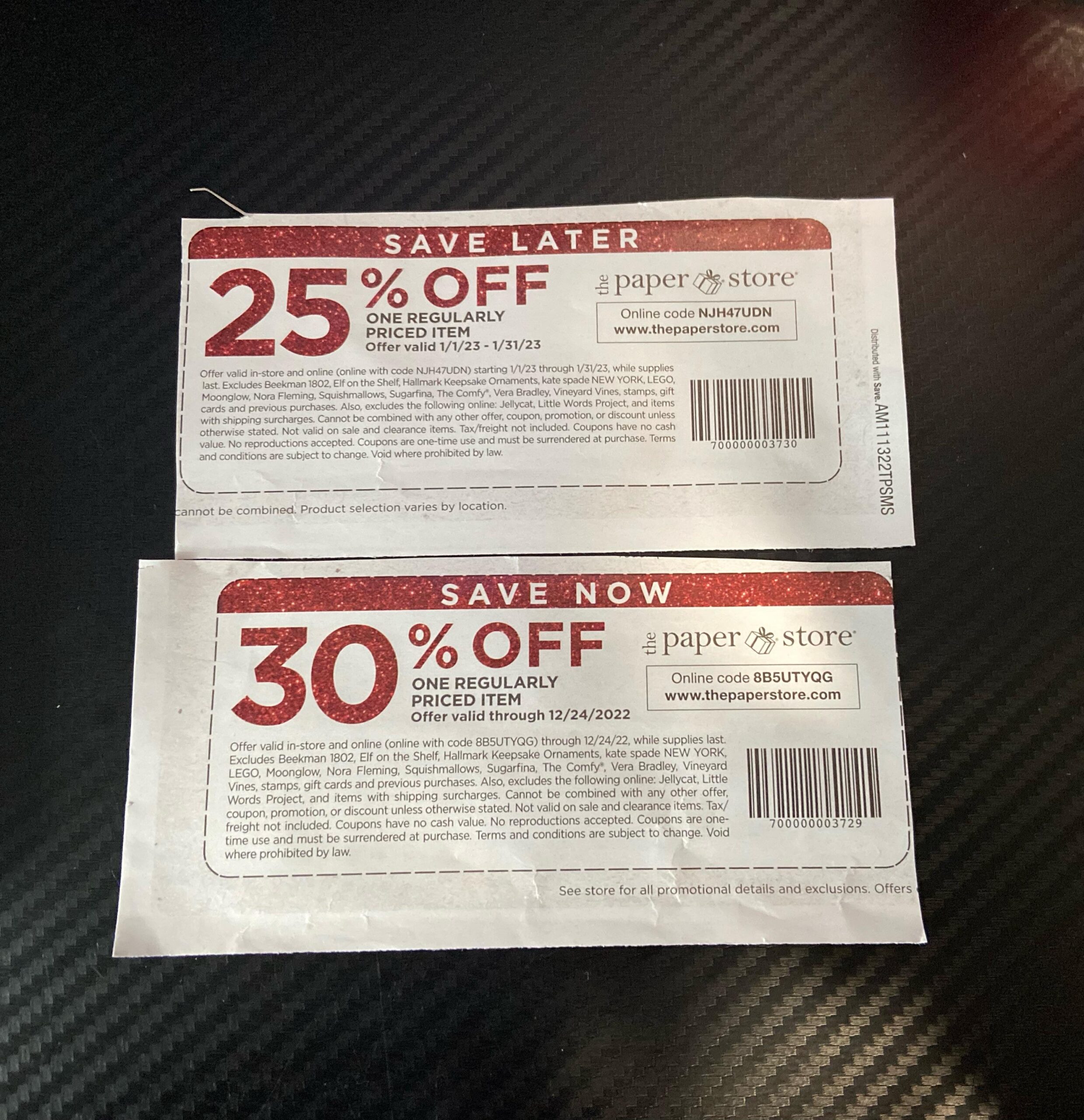 Paper Store 25 amp 30 Off R coupons