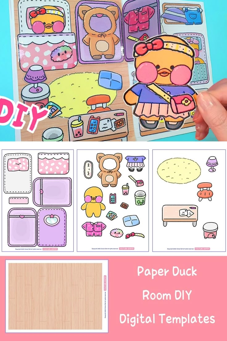 Paperdiy Lalafanfan Paper Duck And Room Free Printables 