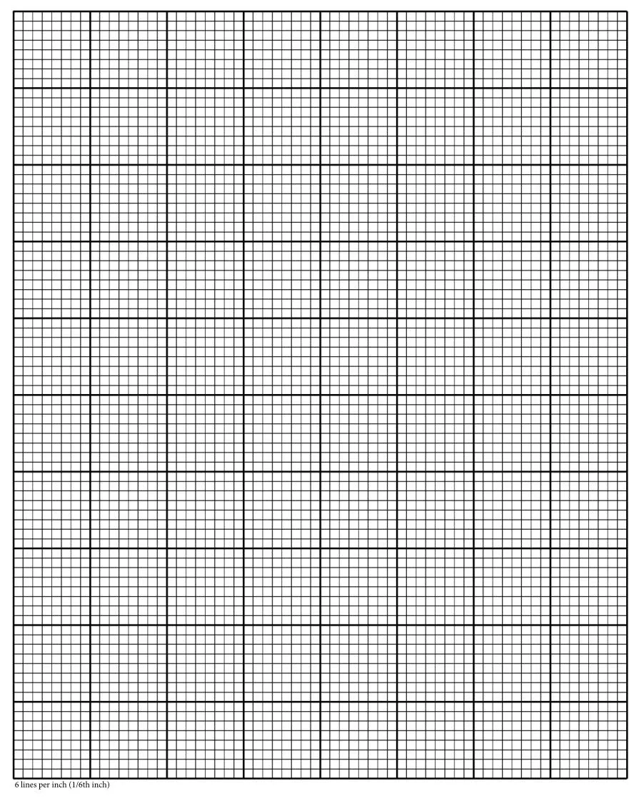 Perfectly Scaled And Precise Printable Graph Paper 1 6 Inch 6 
