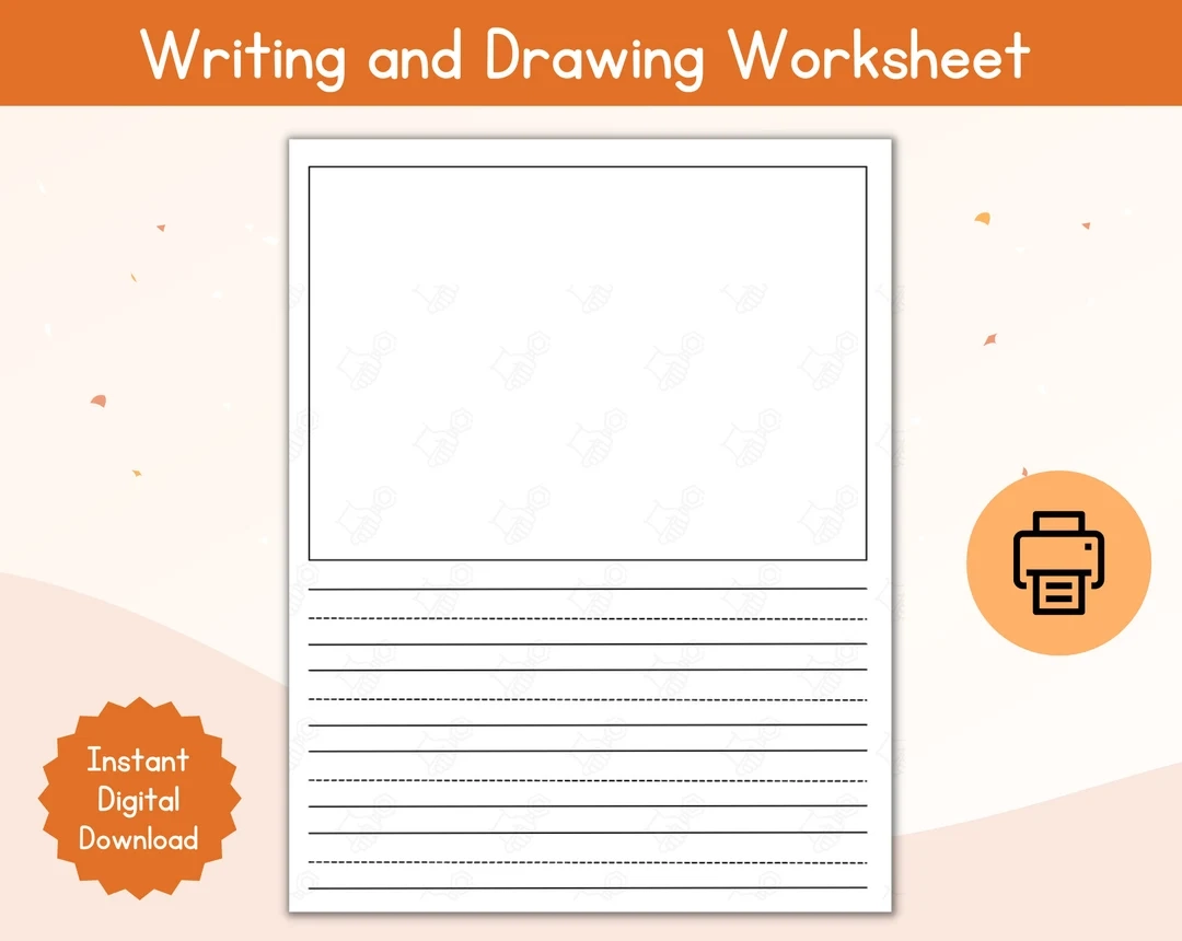 Picture And Line Paper Bulk Motiskyy 200 Sheets Kindergarten 
