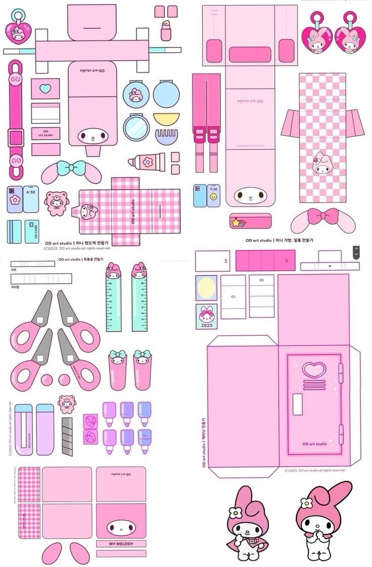 My Melody Paper Craft Printable