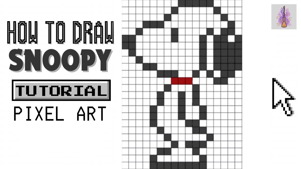 Pixel Art Tutorial Drawing SNOOPY DOG Step By Step