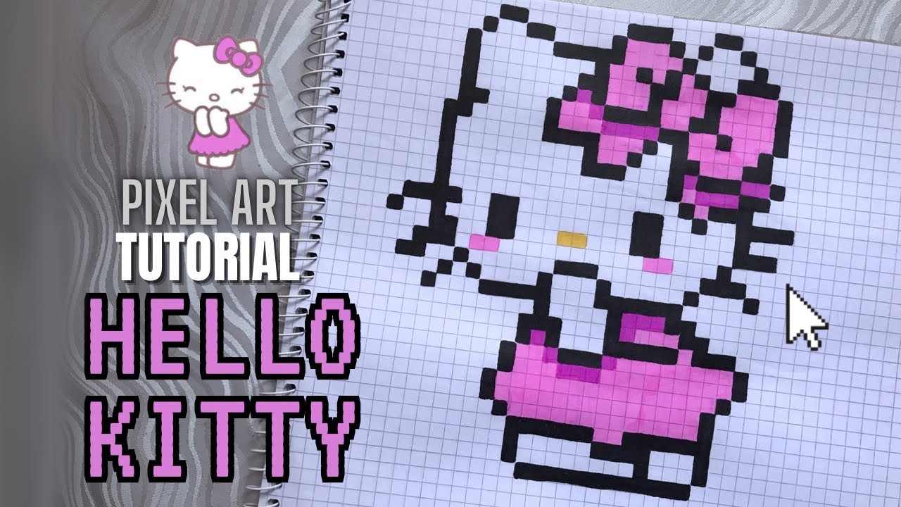 Pixel Art Tutorial How To Draw HELLO KITTY Step By Step