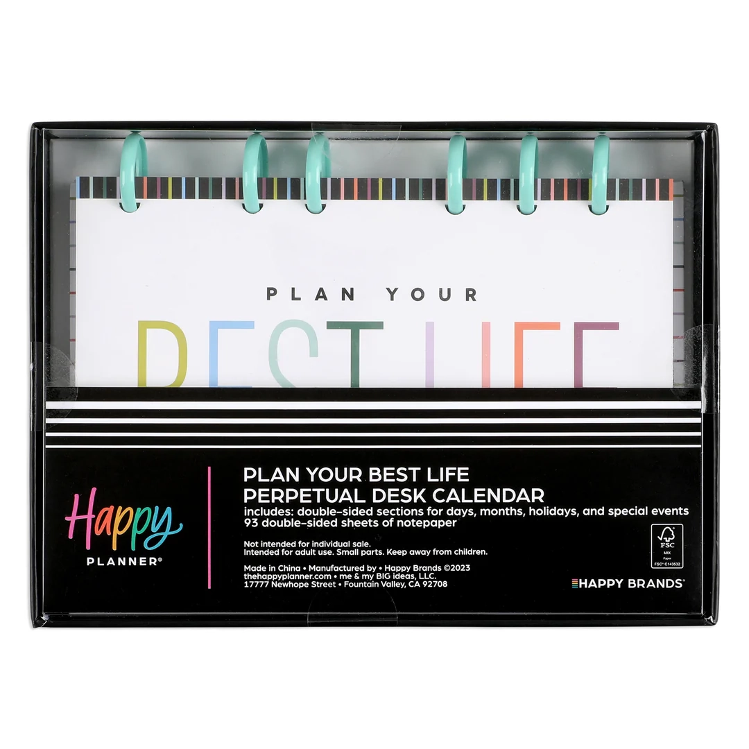 Plan Your Best Life Disc Bound Standing Desk Calendar Happy 