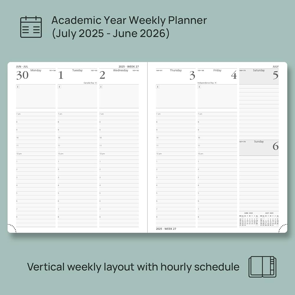 POPRUN Planner 2025 2026 Large 8 5 X 10 5 Hard Cover Academic 