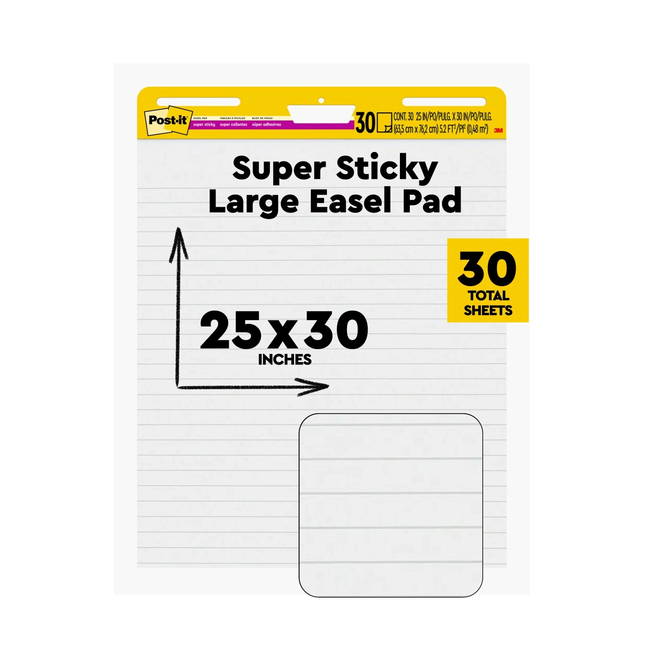 Post it Large Super Sticky Easel Pad Flip Chart Paper 25 X 30 