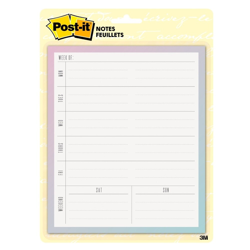 Post it Notes Weekly Planner 6 5 X 7 8 In Metro Market