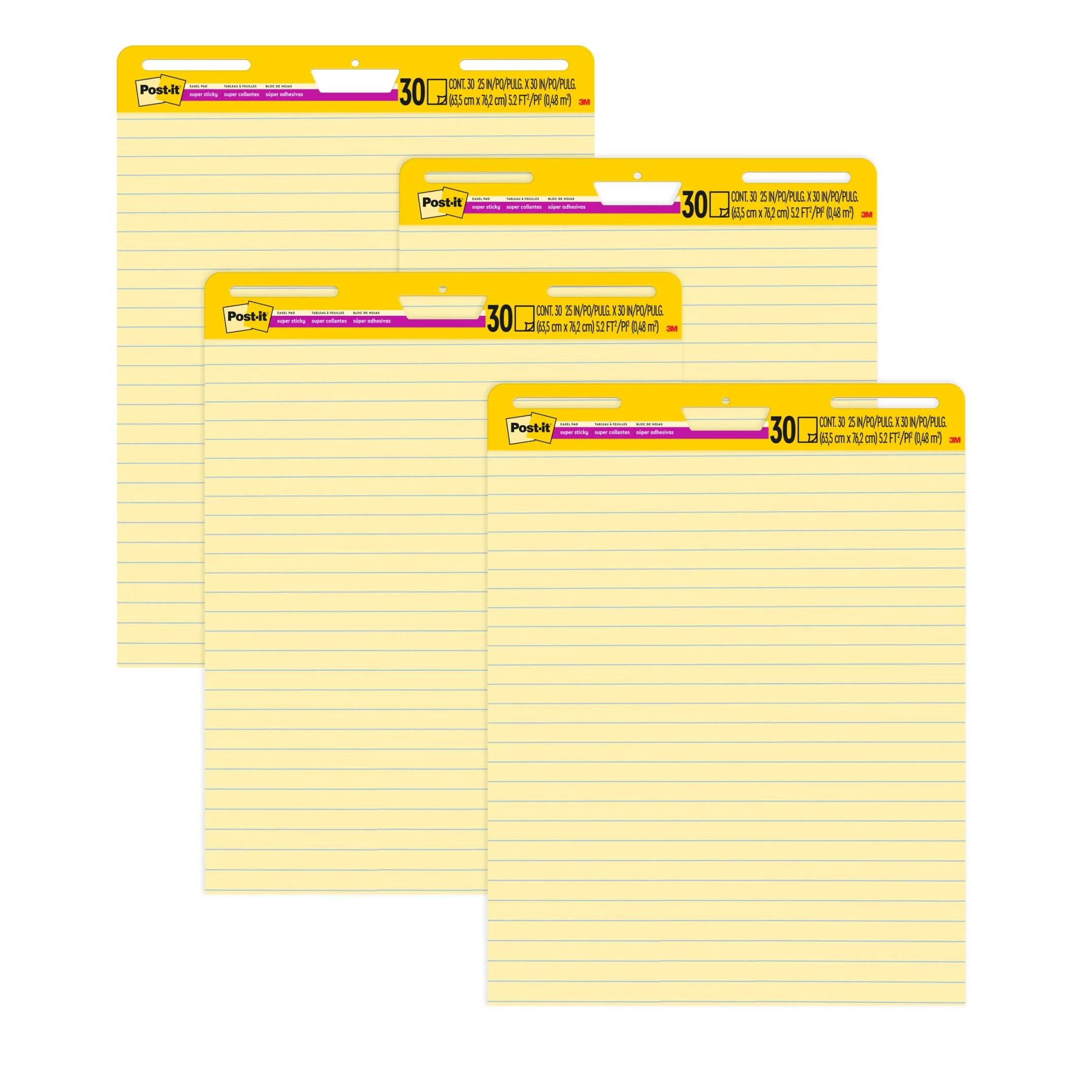 Post it Self Stick Large Flip Chart Paper 25 X 30 Yellow Ruled 